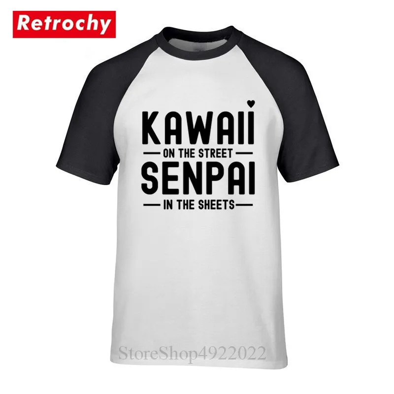 Футболка с принтом аниме Waifu Kawaii Senpai Мужская футболка в стиле хип хоп забавная Otaku