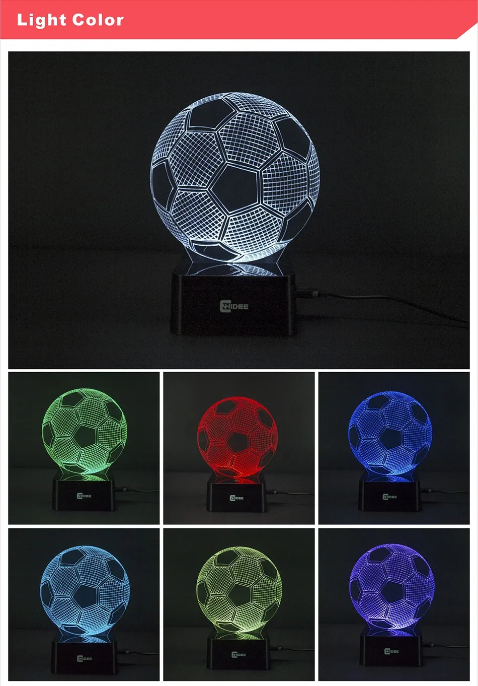 CNHIDEE USB Novelty Seven Colors Changing 3D Led Night Lights Table Lamps as Home Decor Besides Lampara (3)