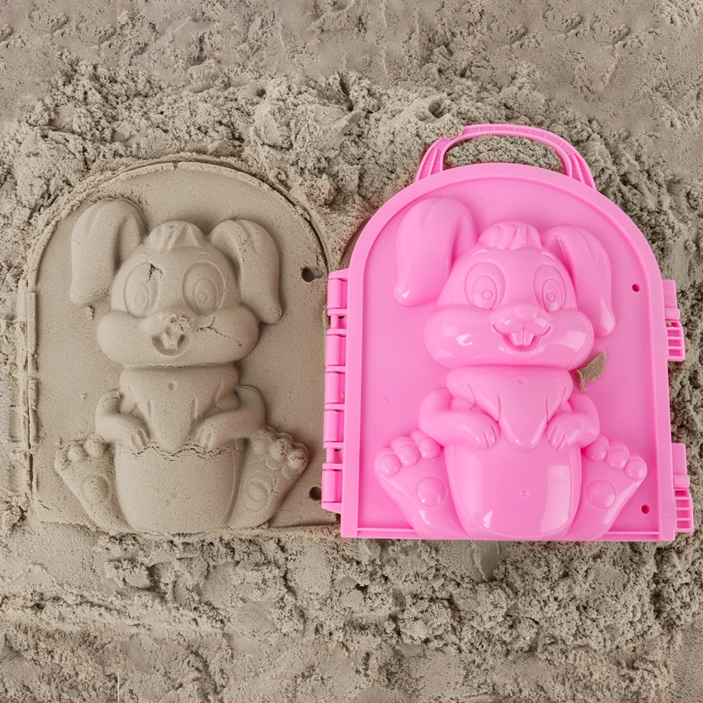 awesome  Funny Beach Sand Game 3D Cartoon Rabbit Mold Beach Snow Sand Model Children's Model Toys Children O