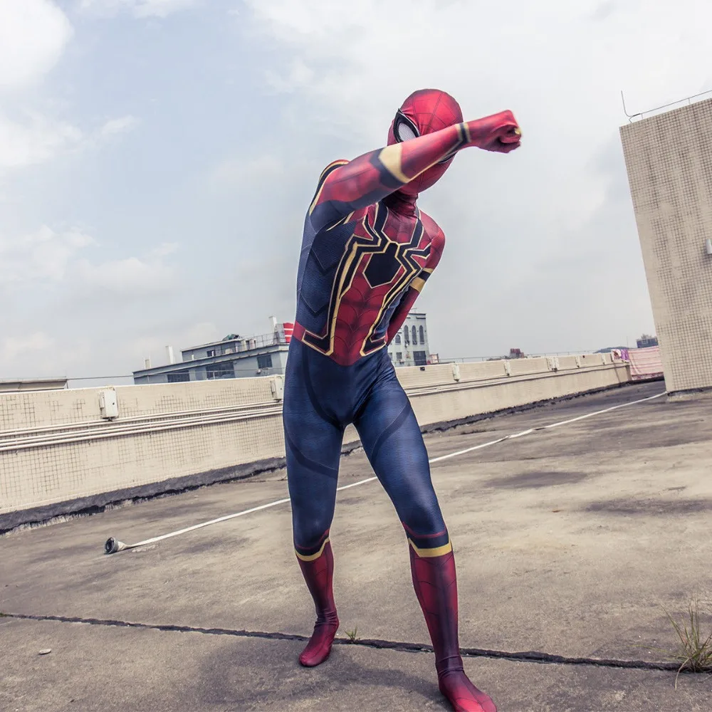 Cosplay Avengers 3 Infinity War SpiderMan Kids Jumpsuit Spiderman Mask Suit New4
