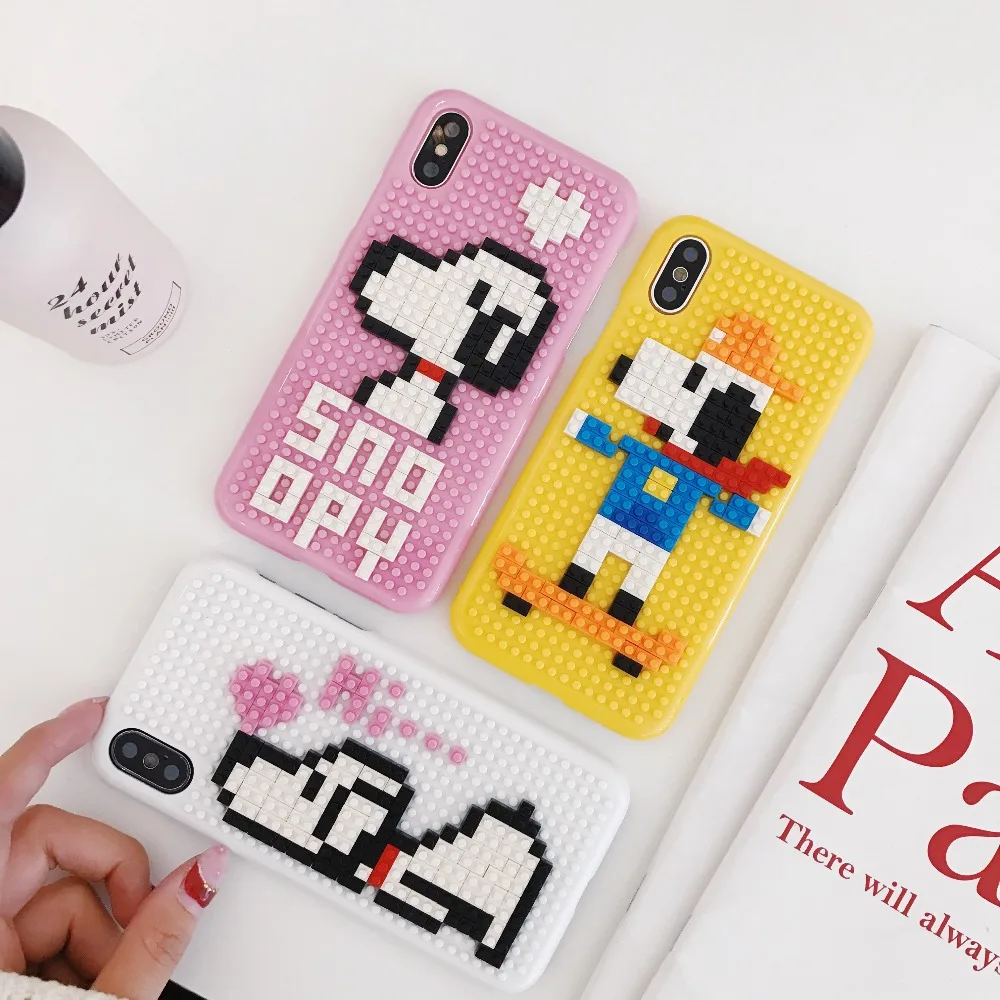 

Cute Dog Puzzle Phone Cover For Samsung S7 Edge Case Blocks Lego DIY Jigsaw Pattern Protector Coque For Samsung Galaxy S7 Edge