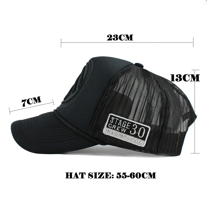 FETSBUY Summer Male And Female Trucker Hats Fitted Casual Hip-hop Street Mesh Hat Casquette Cap Unisex Print Baseball Caps