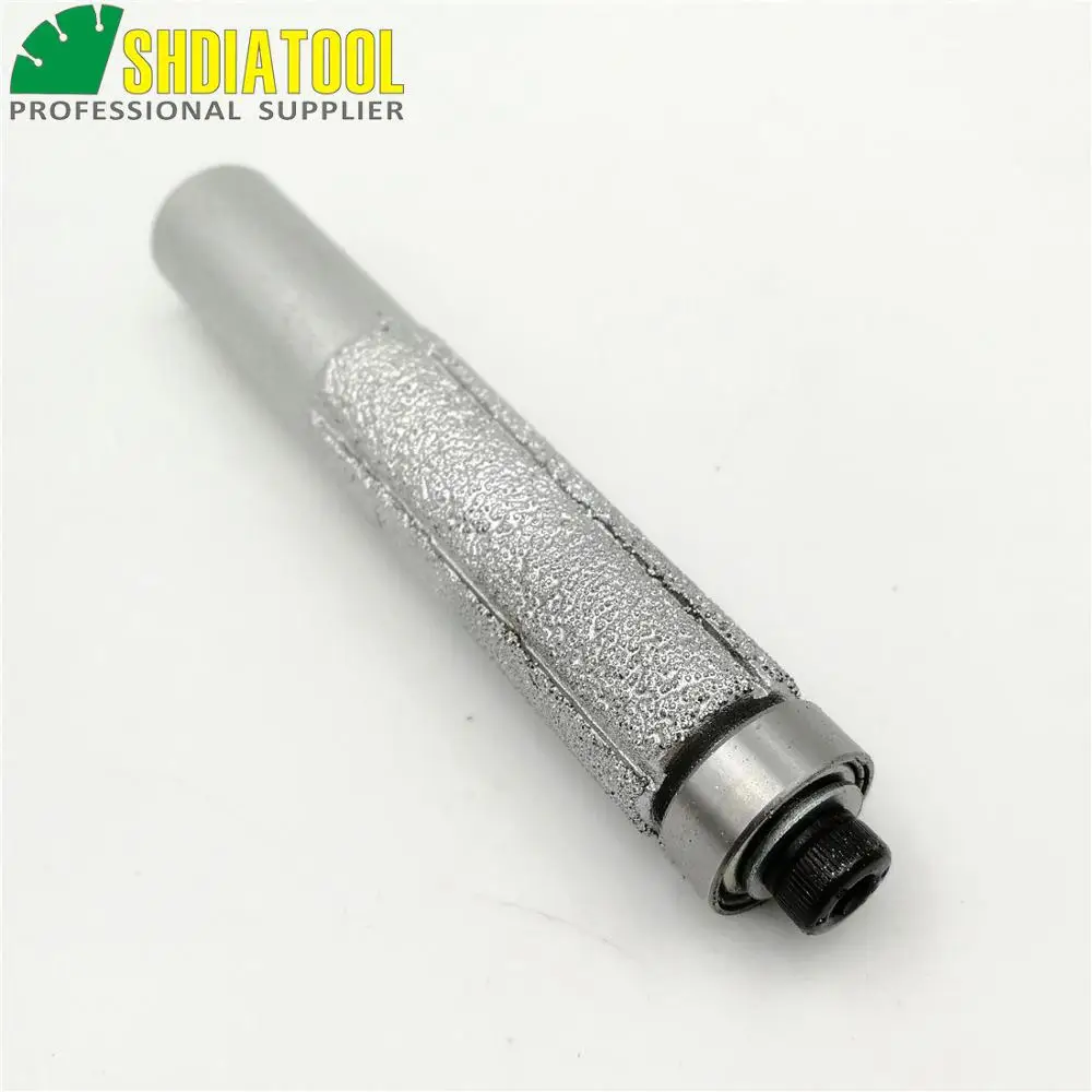 2PK straight cutter with bear Vacuum Brazed diamond router bits with 1/2" shank for granite marble