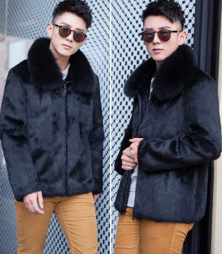 Nouvelle Rêve Imitation Manteau Coréenne Renard Marée Mode La Casual Hommes 2018 Fourrure De FourrureBlack Version Soupe Lapin Robe WeD2HYE9I