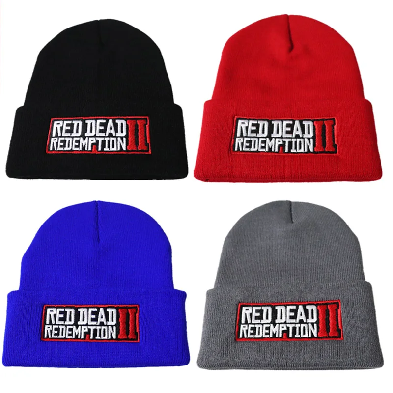 Game Red Dead Redemption 2 Beanie Hat Cosplay Props Cap Winter Knitted Embroidery Women Men Adult