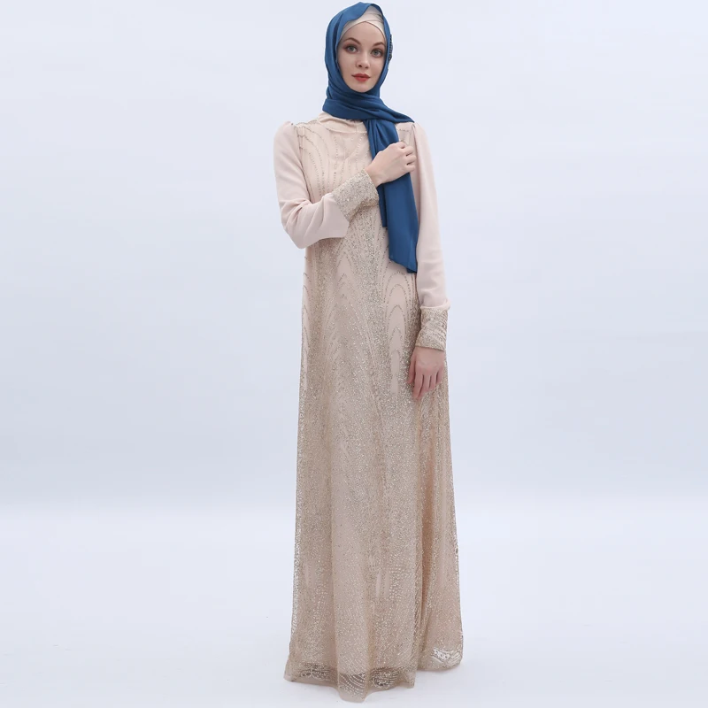 Sequin Abaya Dubai Long Pakistani Hijab Muslim Dress Women Kaftan Caftan Elbise Turkish Dresses Robe Musulmane Longue Vestidos