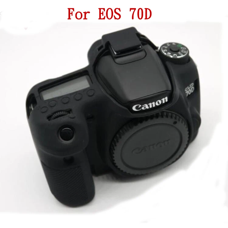 Чехол для камеры для Canon EOS 6D 80D 77D 70D 5D Mark IV 5D4 6D II 200D 1300D 1500D DSLR мягкая силиконовая камуфляжная сумка - Цвет: 70D Black