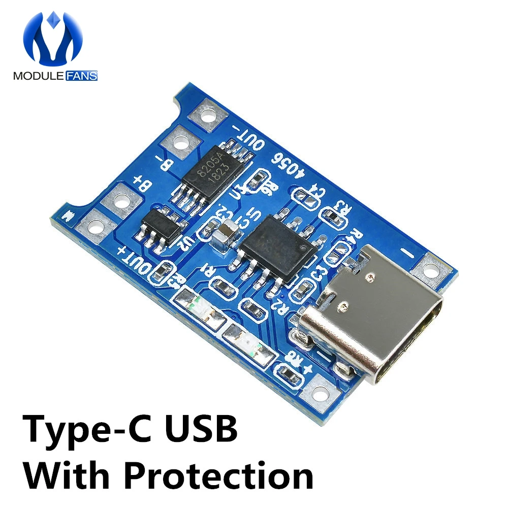 5 шт./компл. type-c/Micro/Mini USB 5V 1A 18650 TP4056 модуль зарядного устройства литиевой батареи зарядная плата двойной функции 1A li-ion - Цвет: Type-c USB