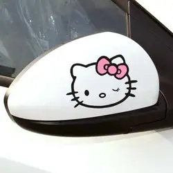 Aliauto 2 х Забавный рисунок «Hello Kitty» автомобиля Зеркало заднего вида Наклейки и Наклейка для Toyota Форд Chevrolet Volkswagen Honda Hyundai Kia Lada