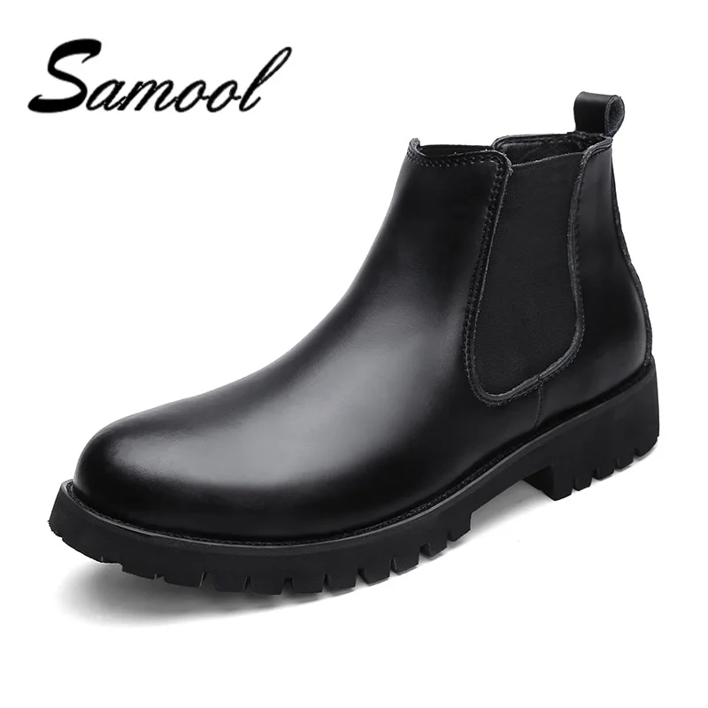 

Big size Fashion Men Ankle Boots Casual Men genuine Leather chelsea boots martin Breathable slip on Boots military shoes lx5