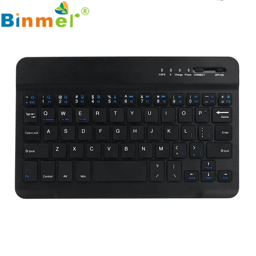 Ультра тонкая алюминиевая Беспроводная Bluetooth клавиатура для IOS Android Windows PC DEC05 20 - Цвет: Black