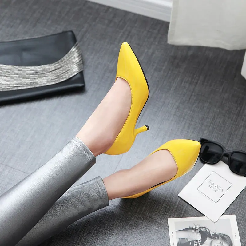 Lasyarrow/туфли-лодочки ярких цветов; женские модельные туфли на высоком каблуке; свадебные туфли на тонком каблуке без шнуровки; туфли с острым закрытым носком; размер 48; RM577