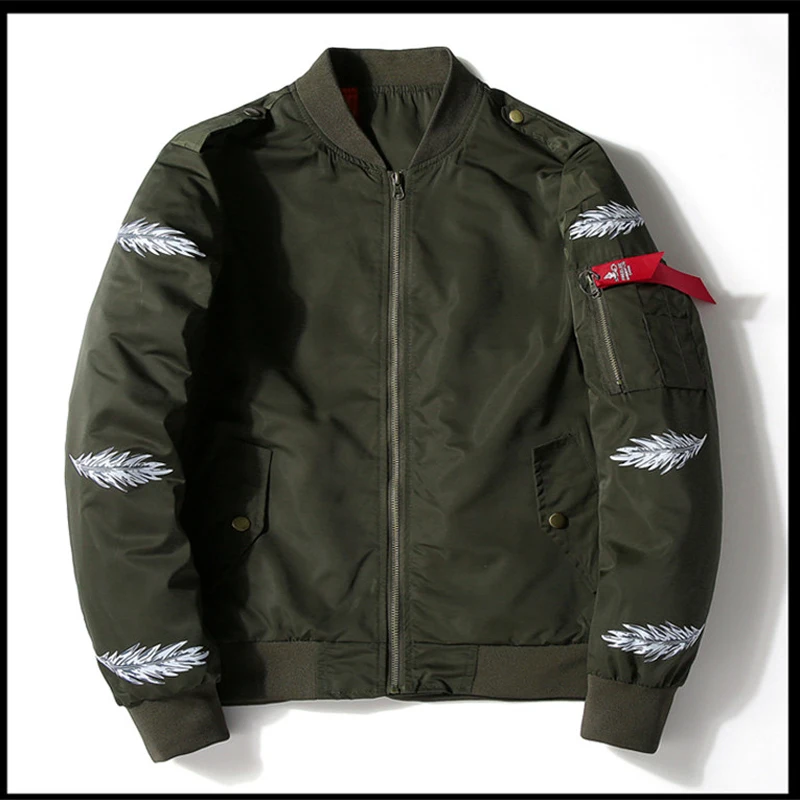 Уличная Черная куртка-бомбер для мужчин, новая куртка-пилот с принтом перьев, Мужская Куртка Jaqueta Masculina, весенняя куртка 5xl ZVAQS XT210