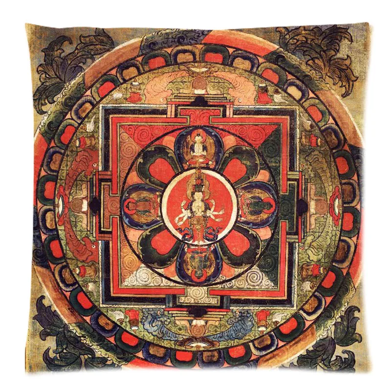 45x45 см Мандала и Тибет тангка полиэстер чехлы на декоративные подушки печать пледы подушки Чехол для дивана наволочка для домашнего декора