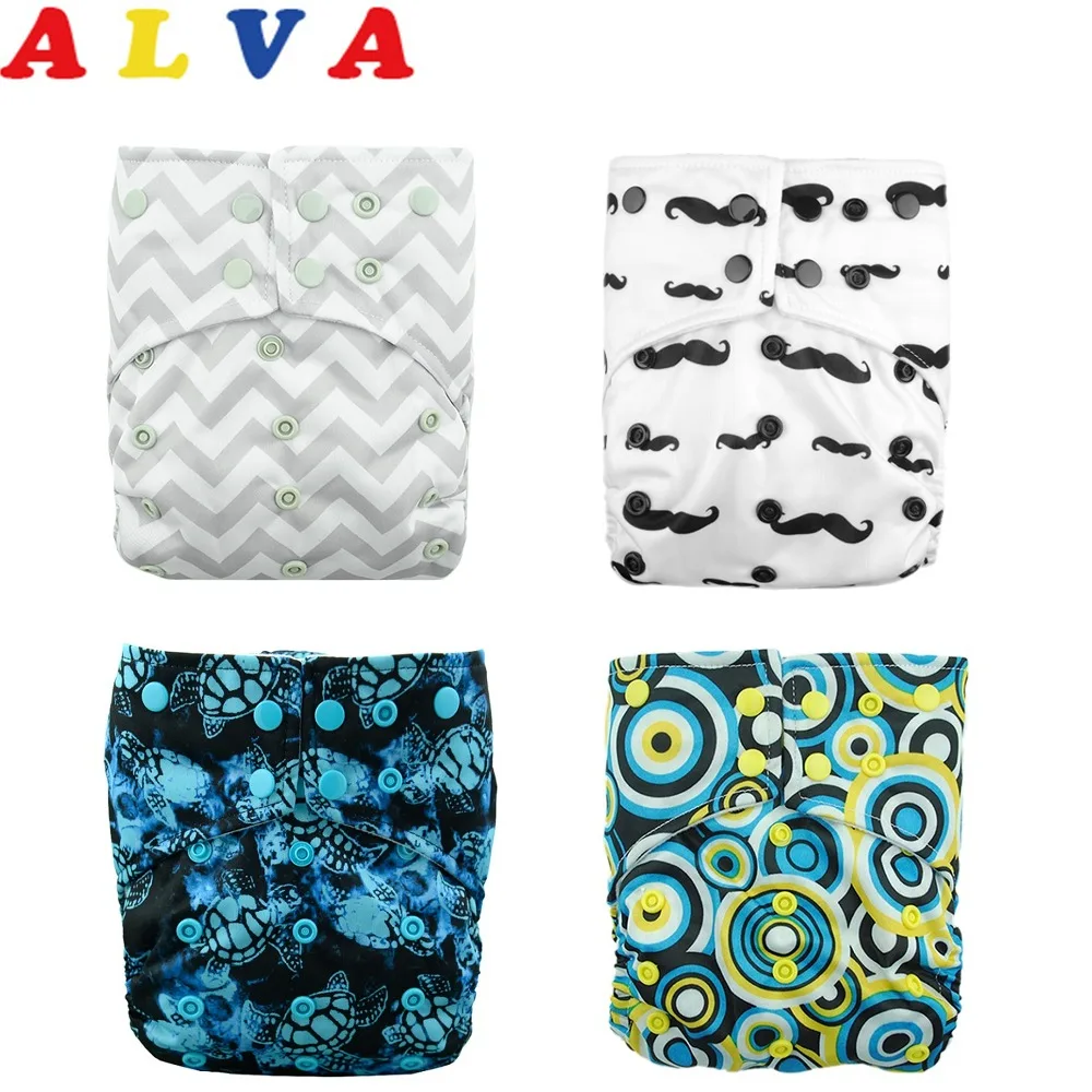 

U PICK 2019 1pc Alvababy Baby Cloth Nappy AI2 Double Gusset Cloth Diapers Baby with Insert