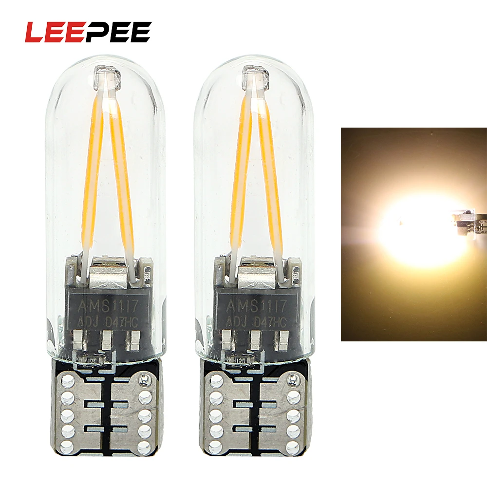 

2pcs Car Light Bulb Canbus Reading Dome Lamp Singal Light Car-styling T10 W5W COB LED Clearance Lights License Plate Light 12V