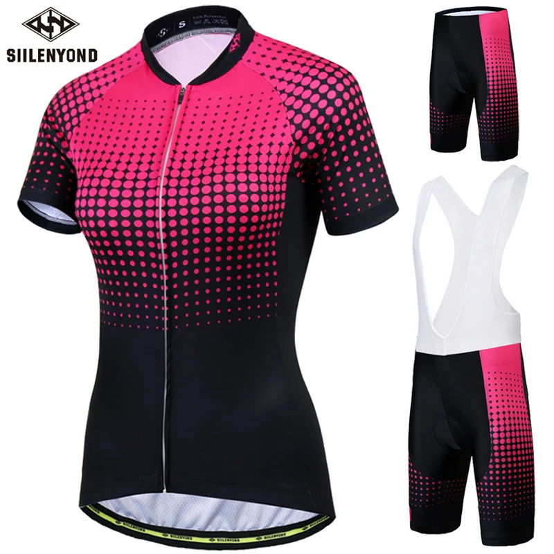 

Siilenyond Pro Women's Cycling Jersey Set Road Bike Wear Cycling Clothes Suit Breathable Mountain Bicycle Cycling Clothing Suit