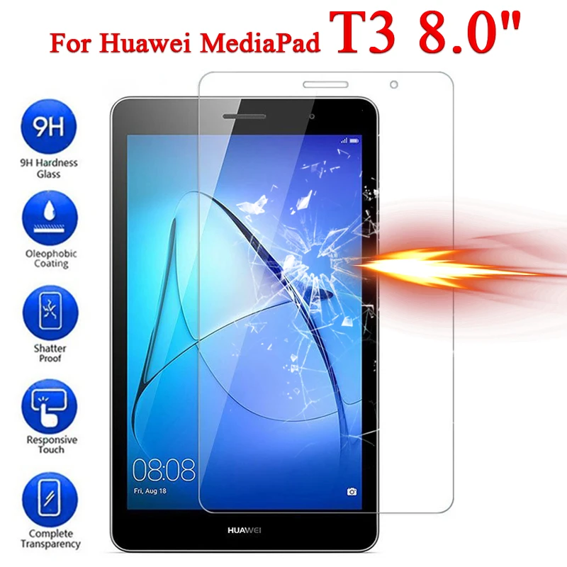 

For huawei mediapad t3 tempered glass 8 8.0 inch tablet screen protector t 3 protect glas protective film protection glass 9H