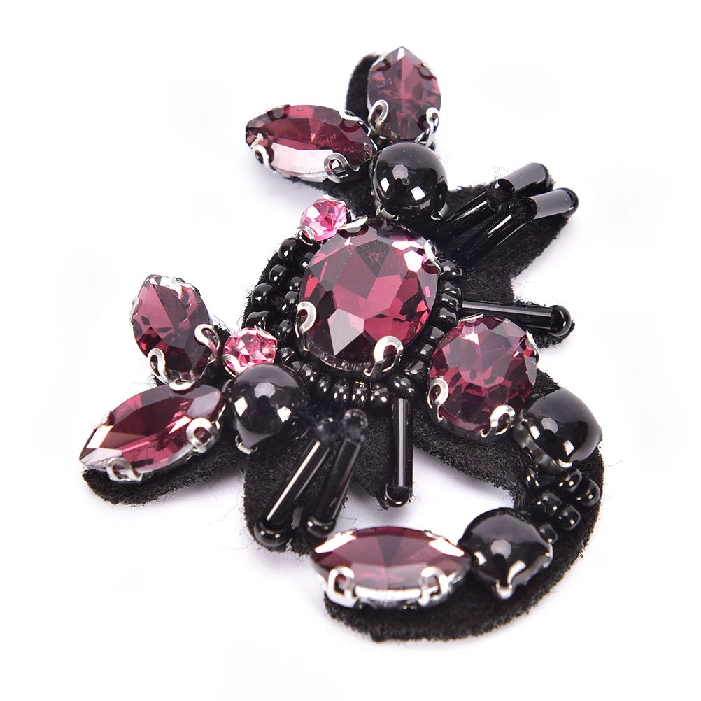 

Scorpion Rhinestone Beaded Applique Jacket Patches For Clothing Patches Embroidery Sew On Parch Patches