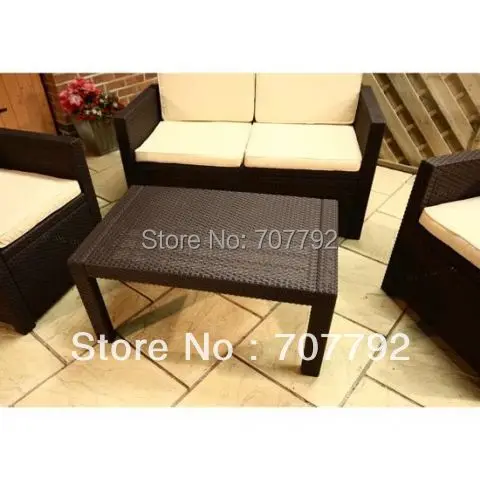 Новый! Садовая мебель из ротанга 4 местный диван для гостиной|outdoor rattan garden