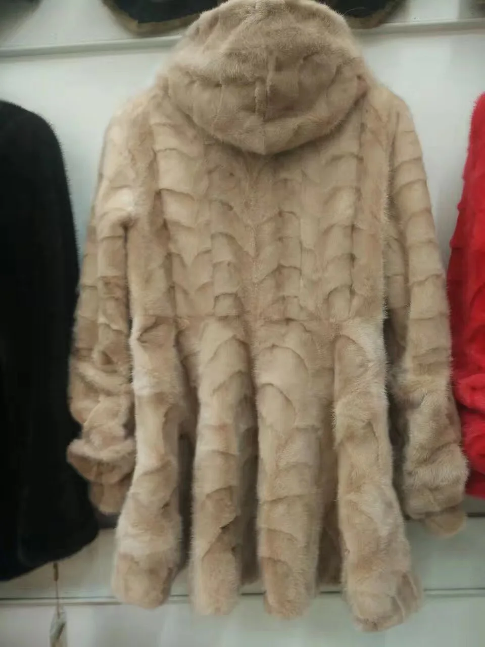 

2018 New Women's Natural Real Pieces Mink Fur Coat Long Outerwear
