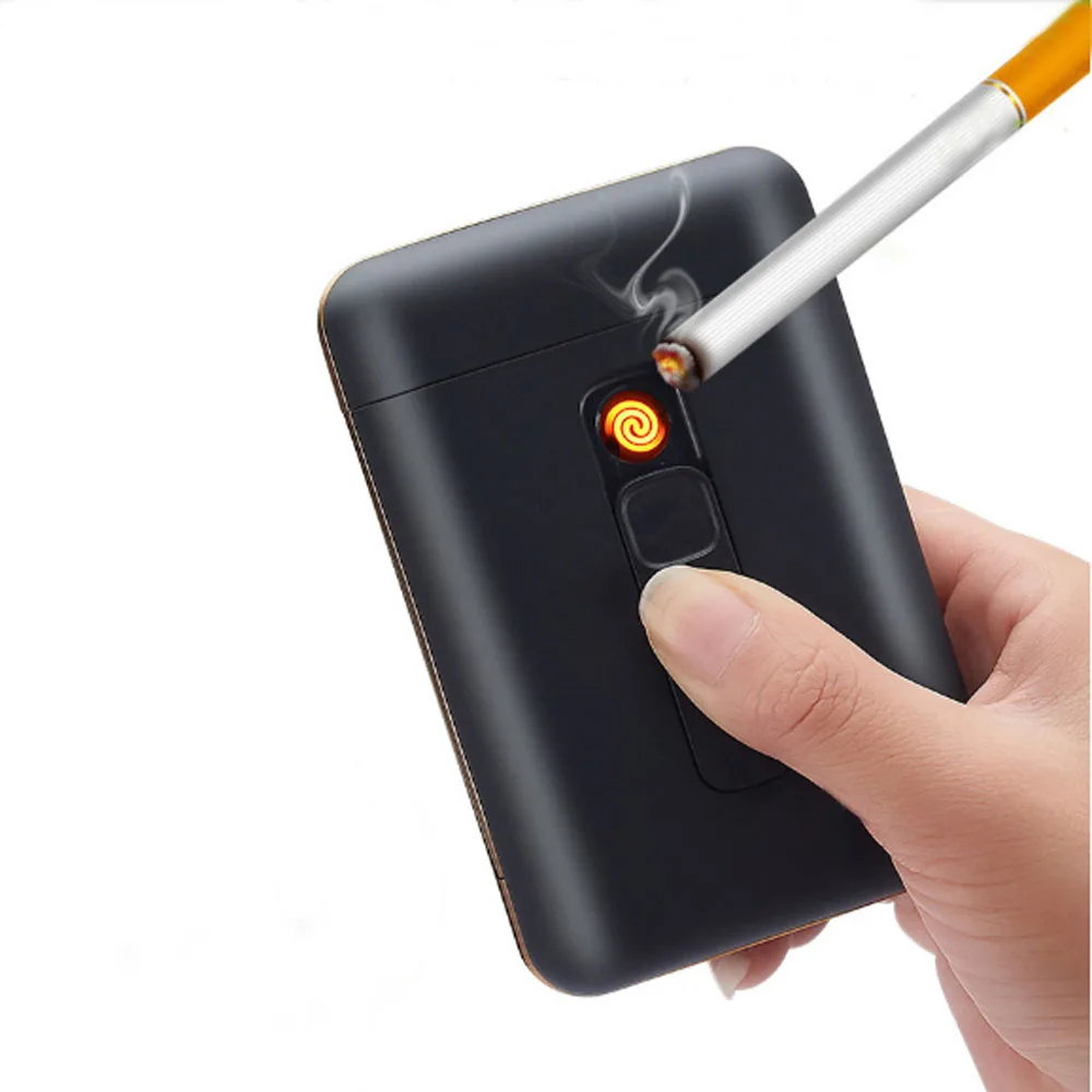 

USB Lighter cigarette case for 20 cigarettes pack for 100mm long cigarettes