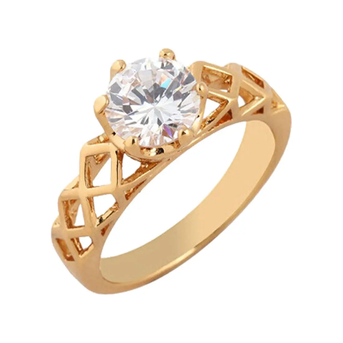 Charm Fashion Design Hollow Out Pattern Rings US7 Gold in Rings From