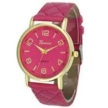 Модные красные GENEVA Женские повседневные кварцевые часы с кожаным ремешком аналоговые наручные часы подарок кристалл на день рождения reloj mujer дропшиппинг# D