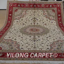 Yilong 9'x12' античный Восточный ковер ручной работы изысканный персидский ручной работы шерстяные коврики(1359
