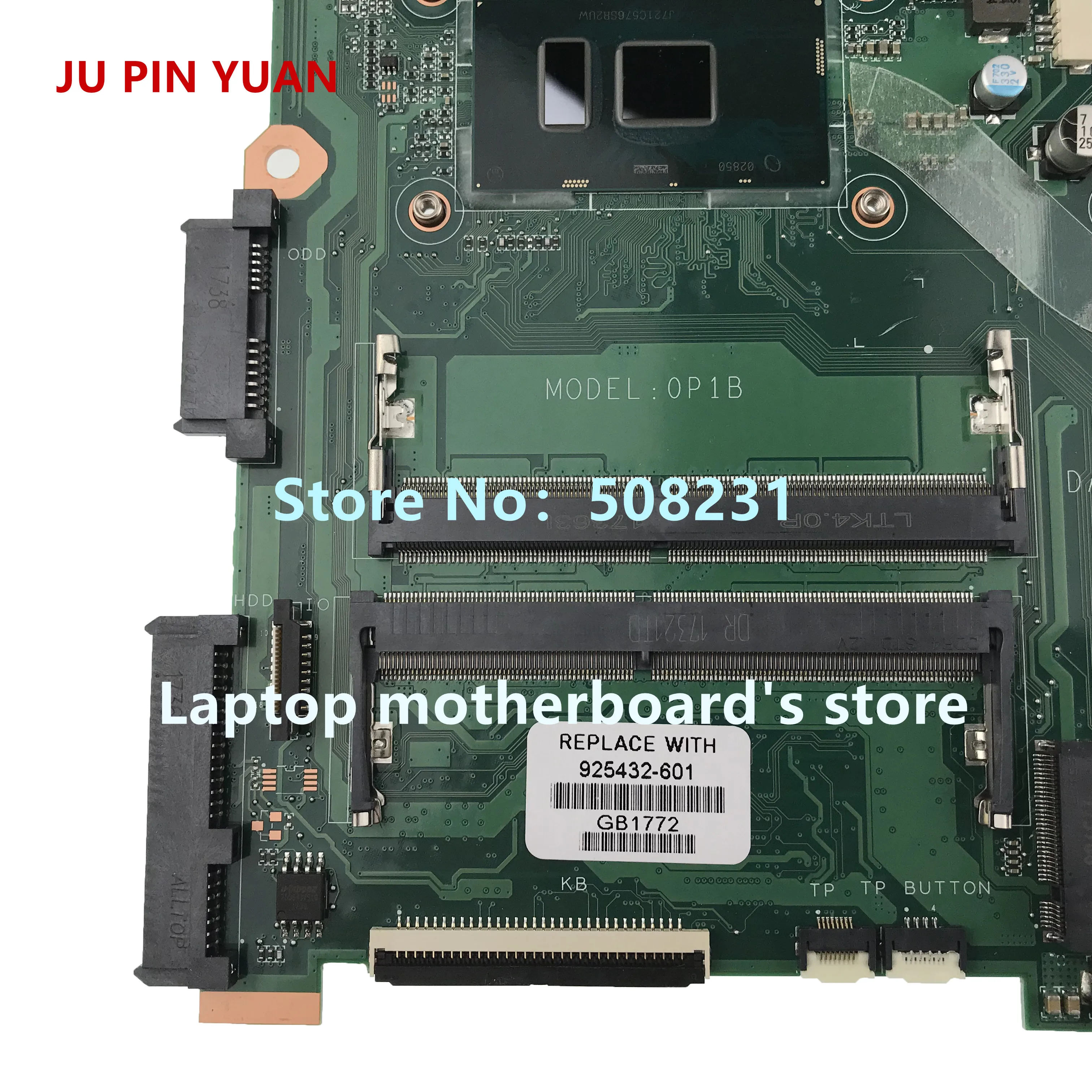 JU PIN юаней за hp 240 G6 ноутбука 14-bs Материнская плата ноутбука 925432-601 925432-001 DA0P1BMB6D0 с 520 2 GB i3-6006U полностью протестированы