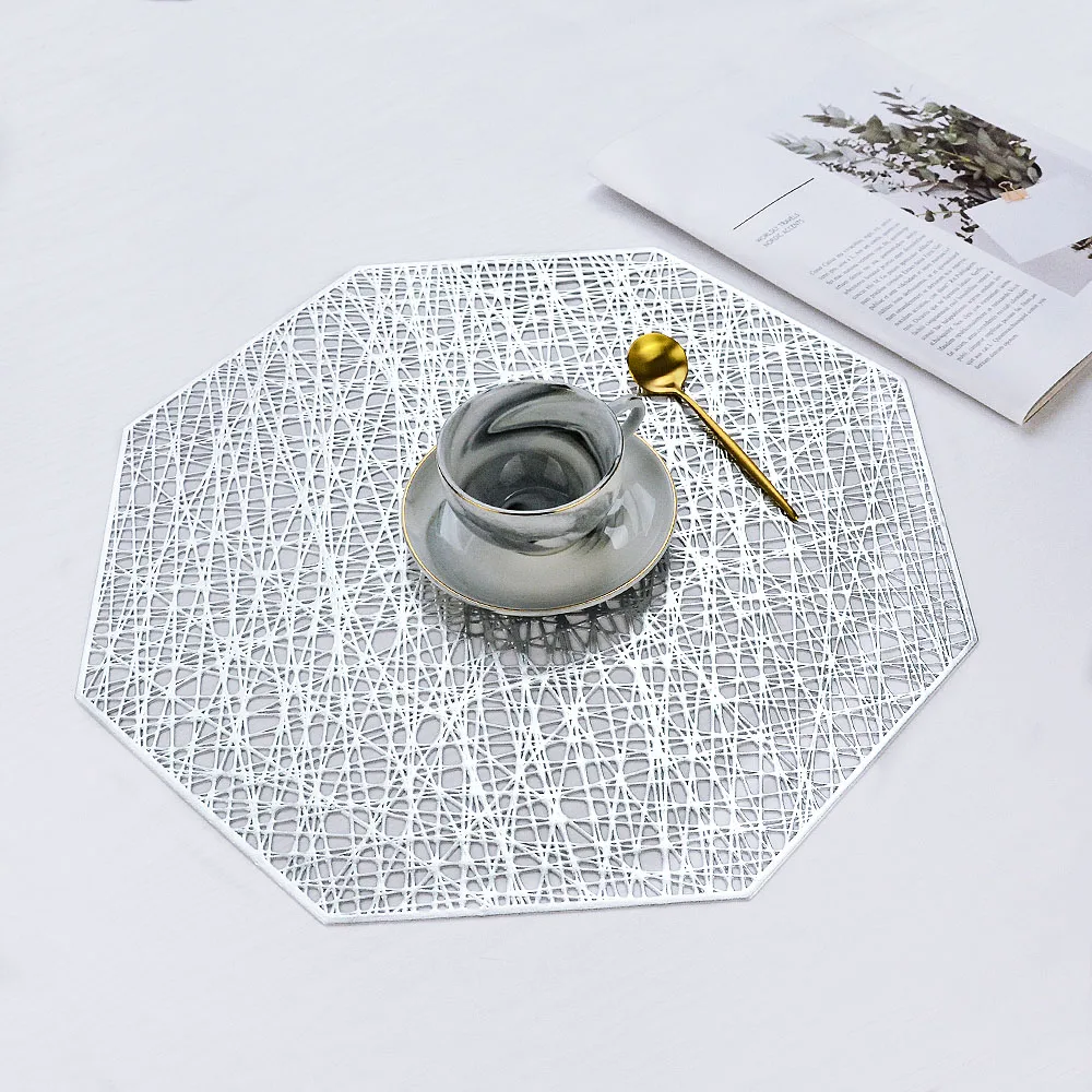 الإبداعية قطع قماش توضع تحت الأغراض المختلفة مصنوعة من الكلوريد متعدد الفينيل Octagona الجوف طاولة طعام حصيرة المطبخ للحرارة معزول سادة للماء ع...