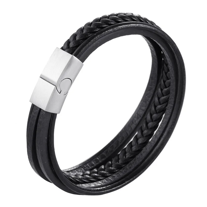 2019 Новое поступление Pulseira Masculina Feminina мужской браслет кожаный плетеный с
