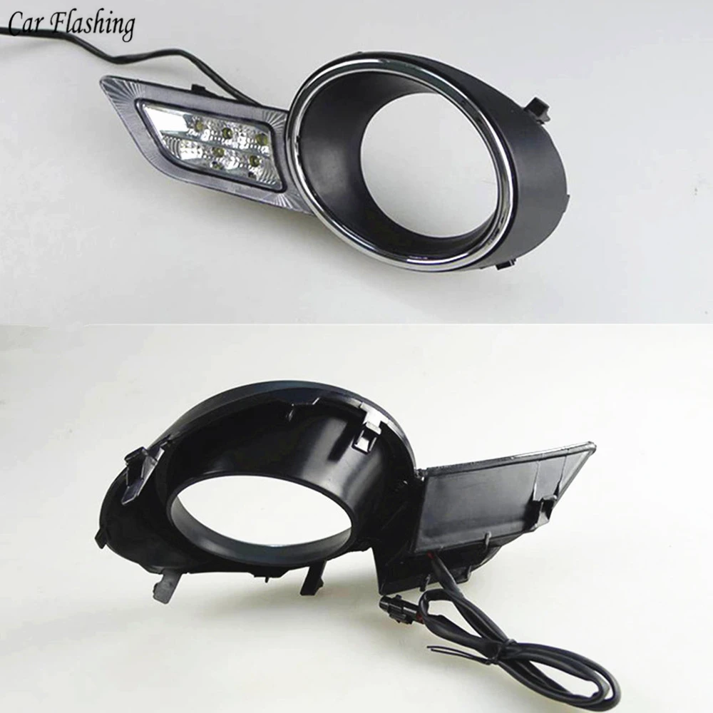 

Car Flashing 1 Set LED DRL Daytime Running Lights Daylight Waterproof Fog Head Lamp white For Toyota Highlander 2009 2010 2011