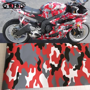 

Premium Black Red Camouflage Film Car Wrap Foil Adhesive Automobiles Motorcycles Car Sticker Decal Size: 10/20/30/40/50x152CM
