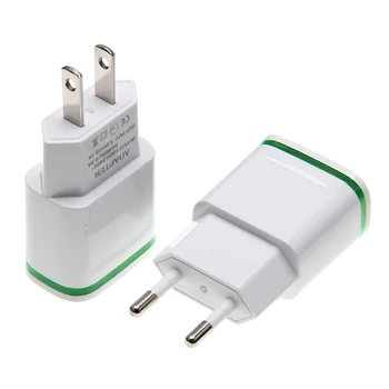 

Zlcdez LED Light EU/US USB 2 Port Charger 2A Universal Safe Charging Adapter for IPhone Xiaomi Charger for Samsung Huawei