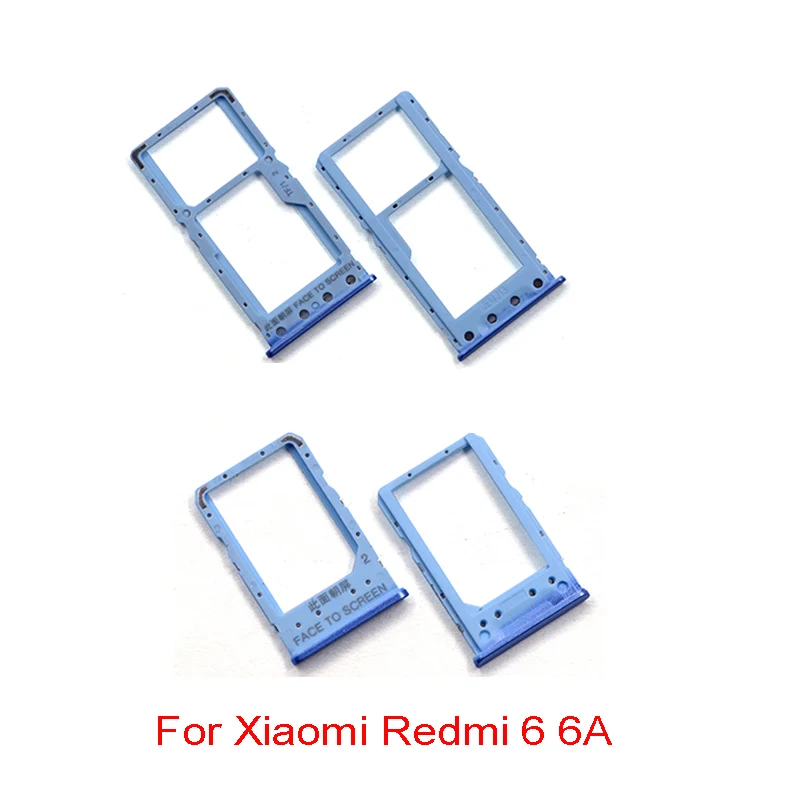 

New Sim Cards Adapters For Xiaomi Redmi 6A 6 ASIM Card Holder Tray Slot Replacement Parts