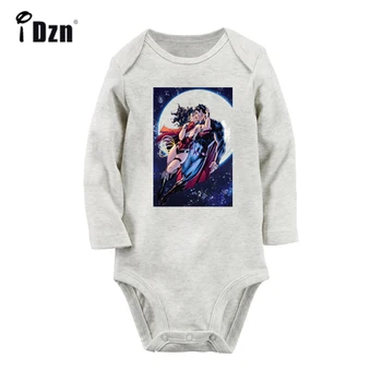 

Superman & Wonder Woman Awesome Power Couple Newborn Baby Boys Girls Outfits Jumpsuit Infant Bodysuit Clothes 100% Cotton Sets