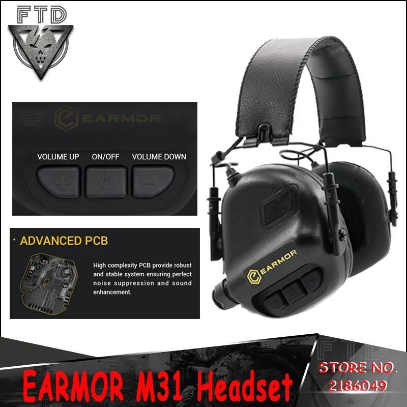 

OPSMEN Earmor M31 Headset Tactical Softair Shooting Aviation Headphones Anti-noise Earphones shooting ear protection