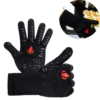 

Oven Gloves Silicone Mittens Baking Gloves Cotton Cloth 500 Degree Microwave Pastry Tool Heat-resistant Kitchen Tools BBQ Gloves