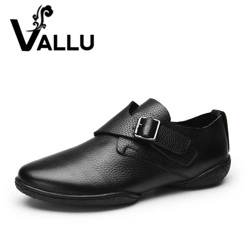 

Buckle Strap Women' s Shoes 2018 Genuine Leather Flat Shoes Ladies Comfortable Cool Casual Shoes Woman Plus Size 41-42