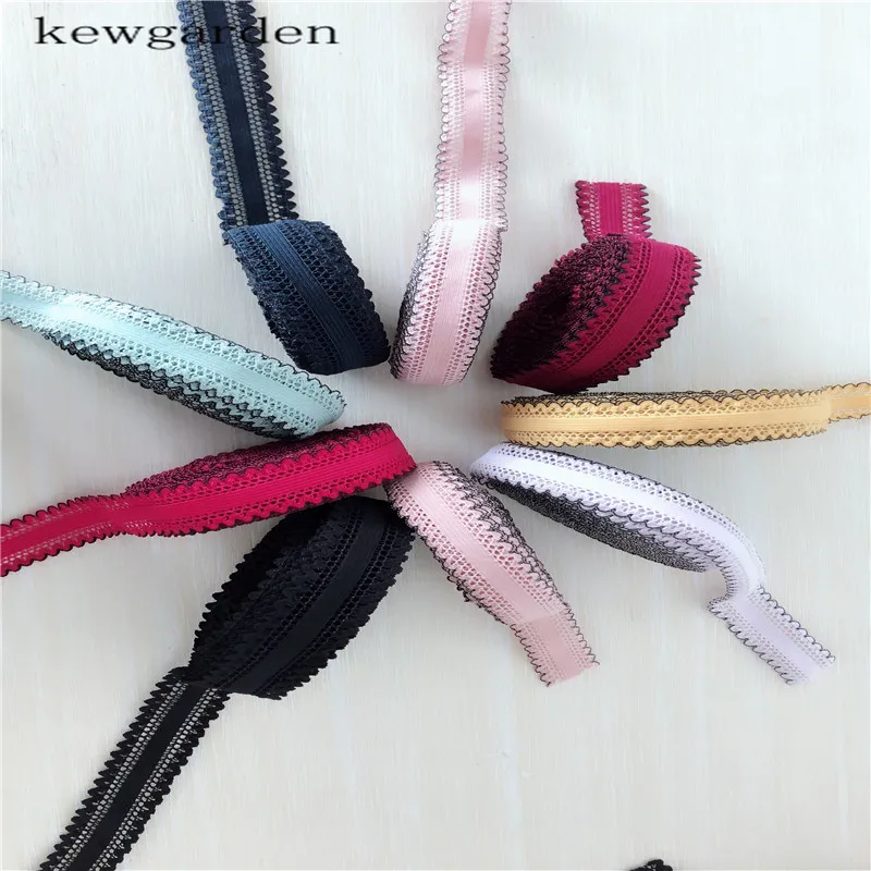 

Kewgarden 25mm 1" Elastic Lace Ribbons Handmade Handband Satin Ribbon DIY Riband Garment Accessories 5M / Lot