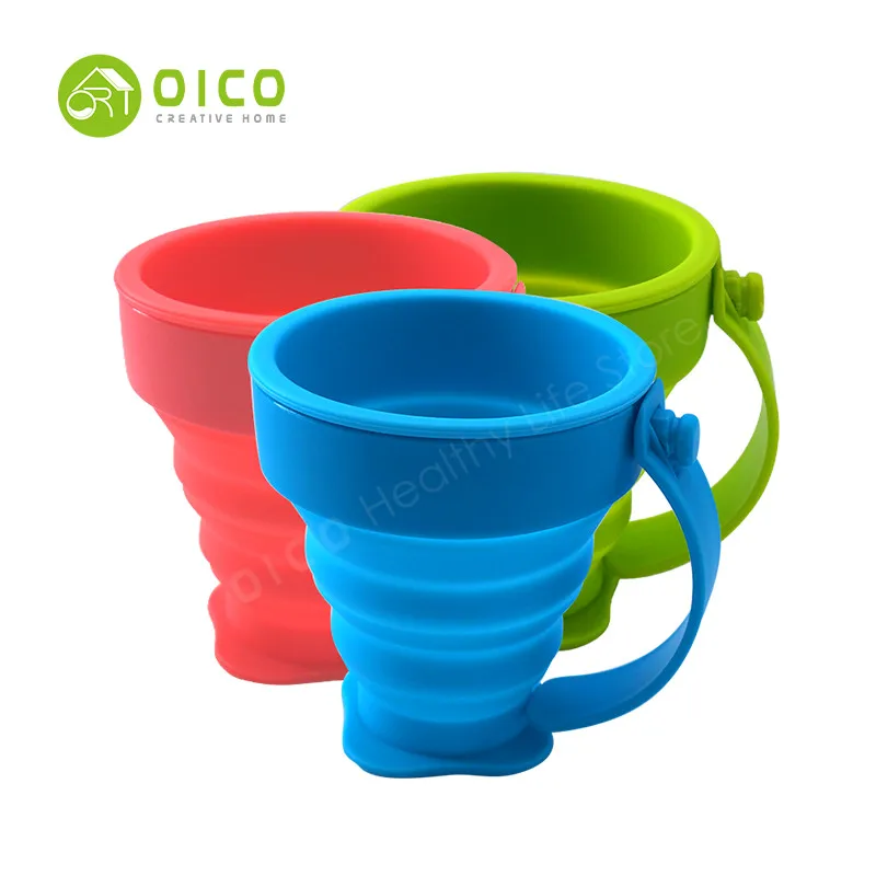 OICO 200 мл Еда Класс Magic Складная силиконовая чашка Poratbale для походов, путешествий, мероприятий на открытом воздухе чашка для питья воды телескопический складной стакан