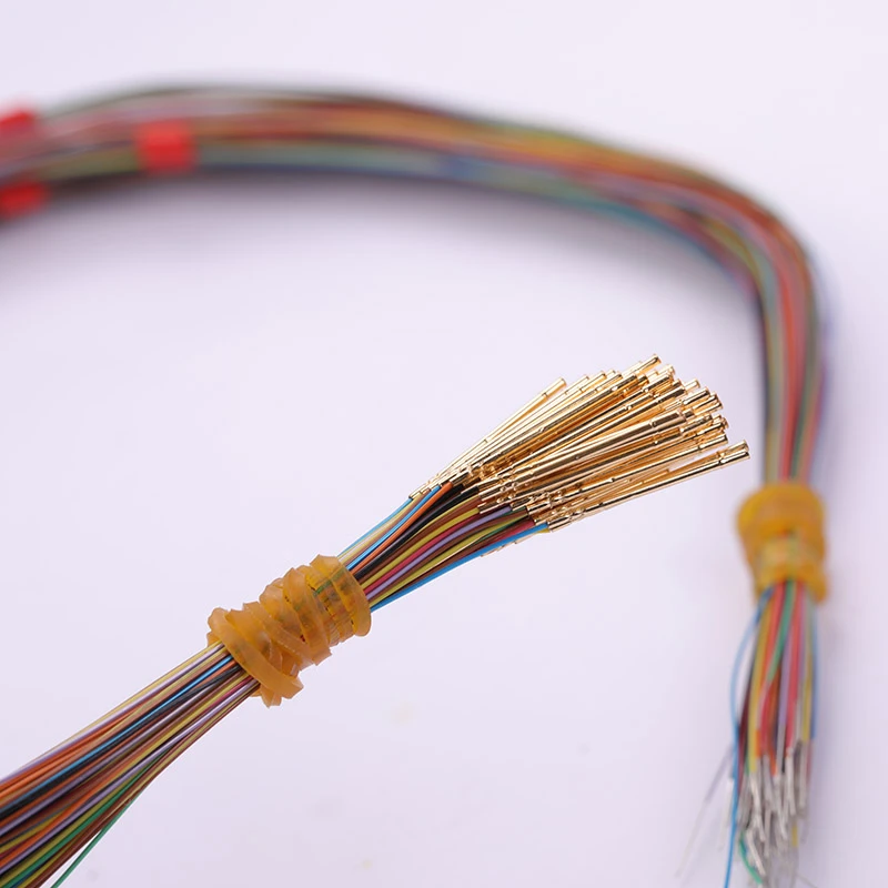 Nástrčkový R50-2W7 délka 17.5mm jaro lastura sonda nádoba holý PCB pogo špendlík pre-wired drát 30AWG vysoký teplota odolné drát