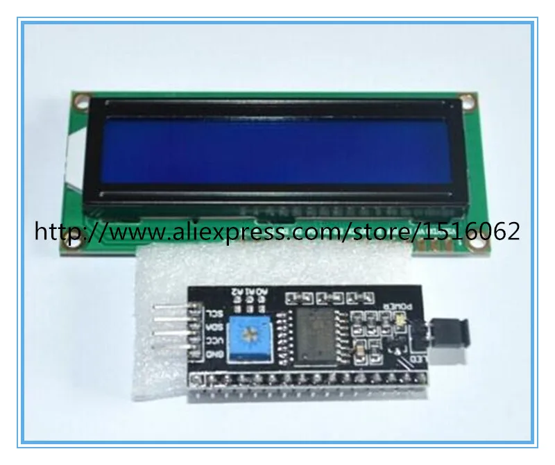 1602 16x2 HD44780 Character LCD w IIC I2C Serial Interface Adapter Module