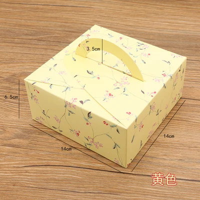 5 Коробка для торта с ручкой, печенье, выпечка упаковочные подарочные коробки коробка с ручка крафт орехи коробки 100 шт./партия - Цвет: 5