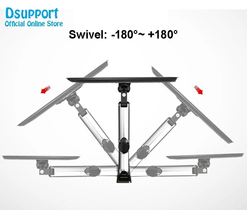 NB F300 газовая пружина 360 градусов 30-4" ТВ настенное крепление ЖК-монитор держатель алюминиевый зеркальный полированный кронштейн