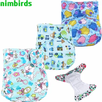 

Baby Reusable Cloth Diaper Pocket Nappy Double Gusset AIO Cloth Diaper Cover One Size Nappy Cover Colorful Washable Diaper