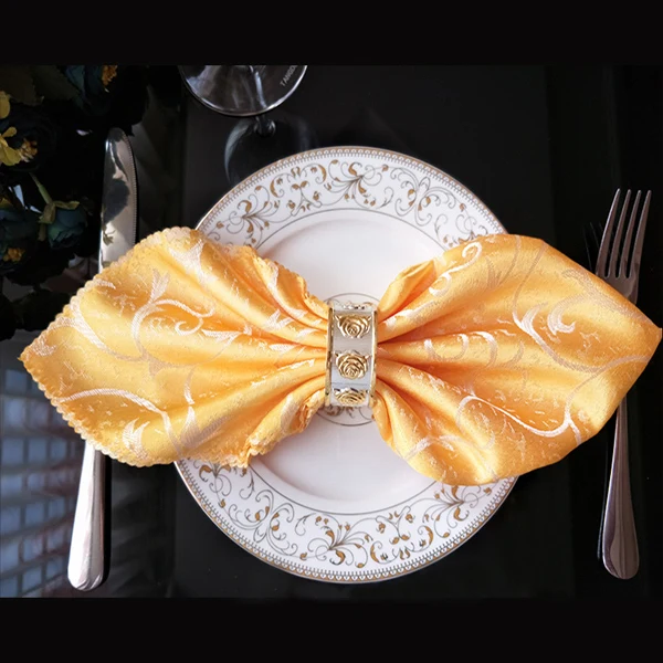 

YRYIE 10pcs/Lot Wedding Table cloth Napkins Polyester Jacquard Handkerchief On The Table For Decoration