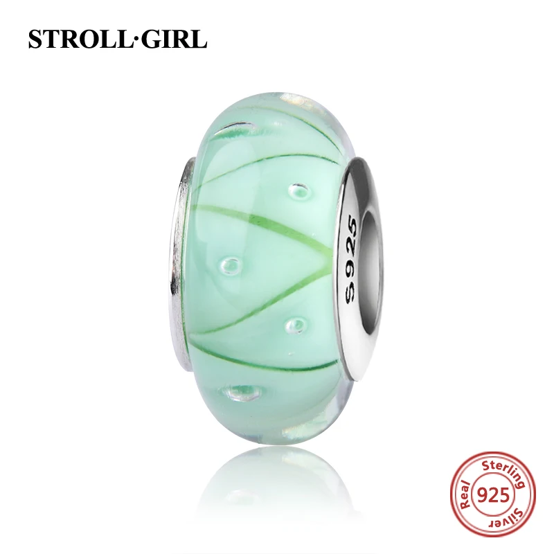 StrollGirl elegant Murano glass beads 925 silver sparkling charms collection show fit original charm bracelet diy jewelry gift