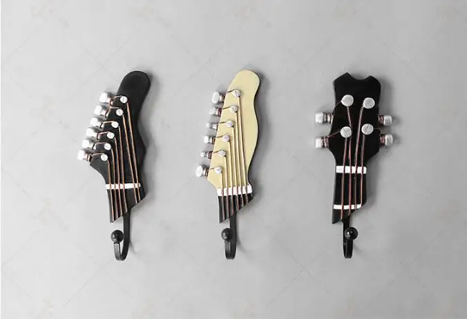 

Creative Europe sets of three guitar metal wall hanging hook resin crafts gifts creative home wall ornaments 05196